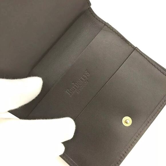 Authentic Burberrys Check Nylon and Leather Bifold Compact Kisslock Wallet - Picture 6 of 8